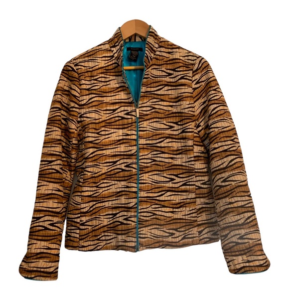 Silkland Women’s Silk Jacket Animal Pattern Size M - Picture 2 of 7